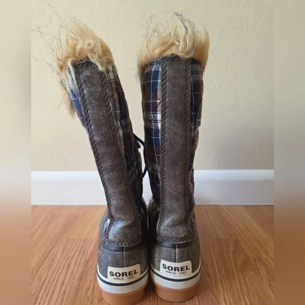 Sorel Tofino‎ Snow Boots 6 Plaid NEW Plaid Winter Waterproof Gorpcore Navy